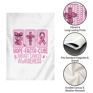 Hope Faith Cure Breast Cancer Awareness Garden Flag Pink Ribbon Survivor Support Gift