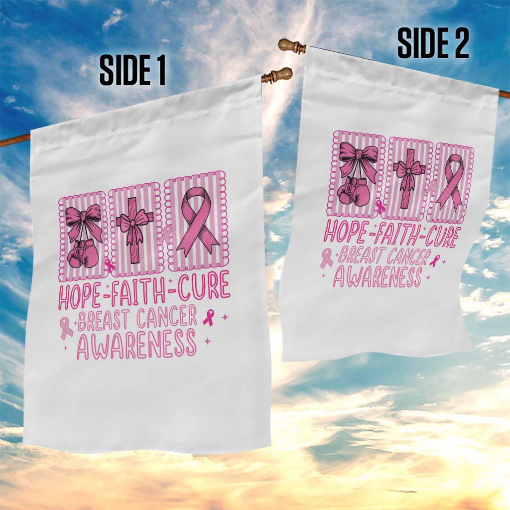 Hope Faith Cure Breast Cancer Awareness Garden Flag Pink Ribbon Survivor Support Gift