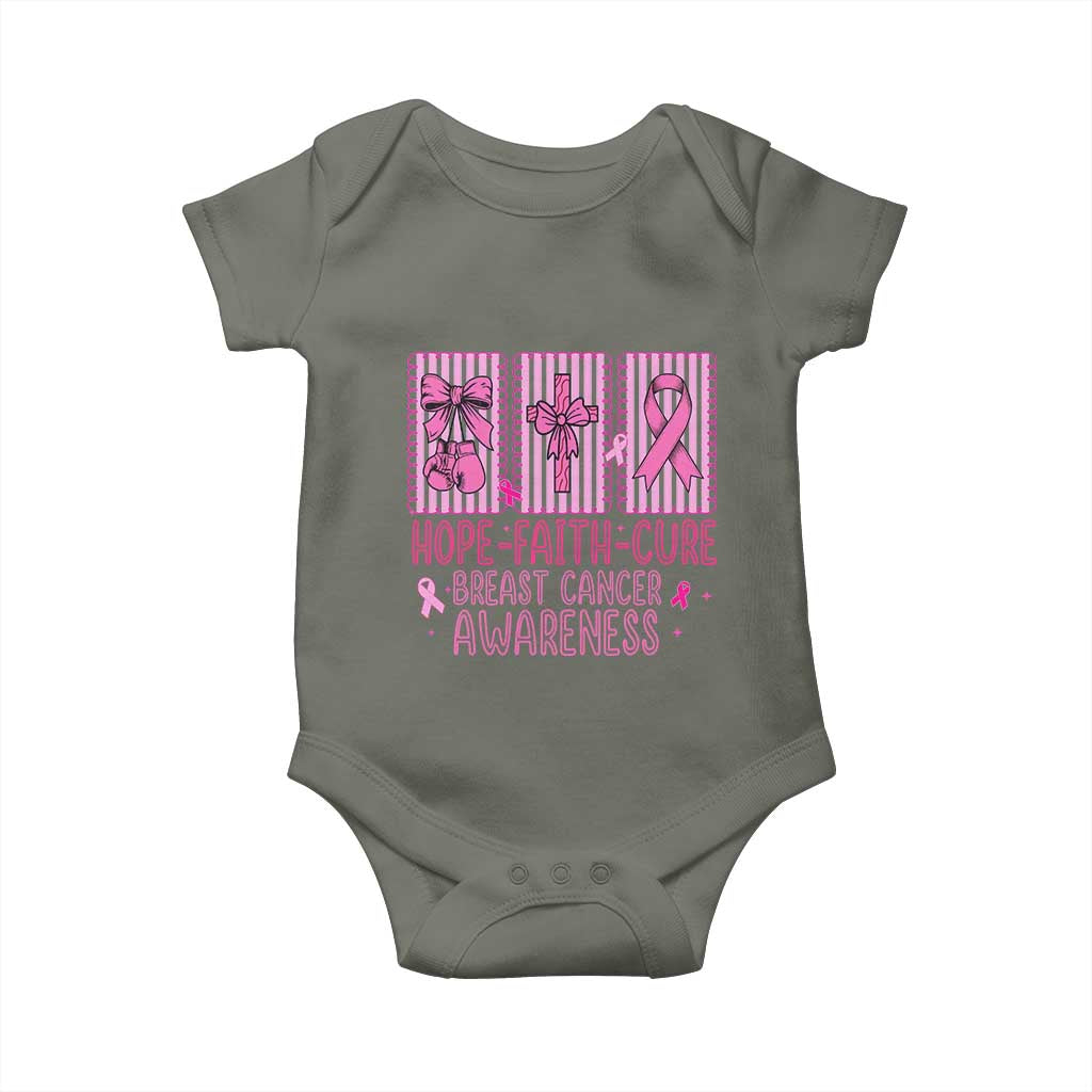 Hope Faith Cure Breast Cancer Awareness Baby Onesie Pink Ribbon Survivor Support Gift