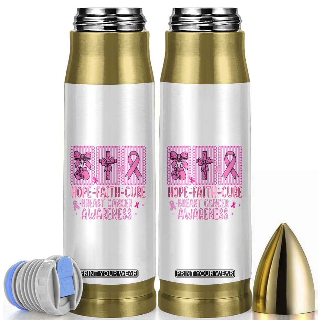 Hope Faith Cure Breast Cancer Awareness Bullet Tumbler Pink Ribbon Survivor Support Gift