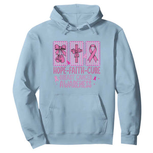 Hope Faith Cure Breast Cancer Awareness Hoodie Pink Ribbon Survivor Support Gift