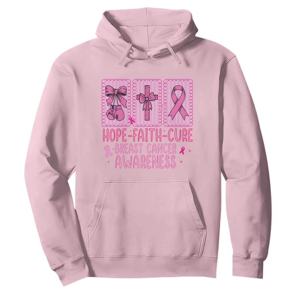 Hope Faith Cure Breast Cancer Awareness Hoodie Pink Ribbon Survivor Support Gift