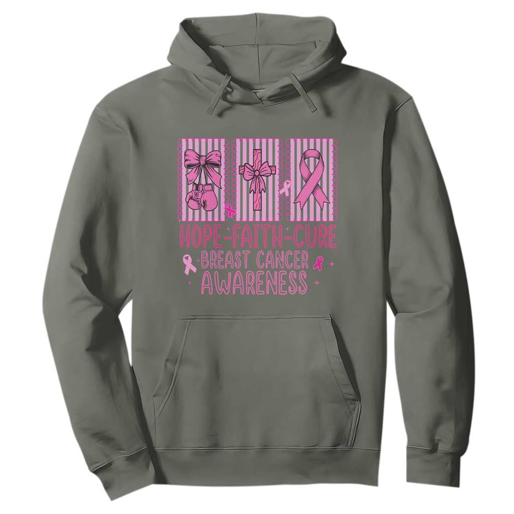 Hope Faith Cure Breast Cancer Awareness Hoodie Pink Ribbon Survivor Support Gift