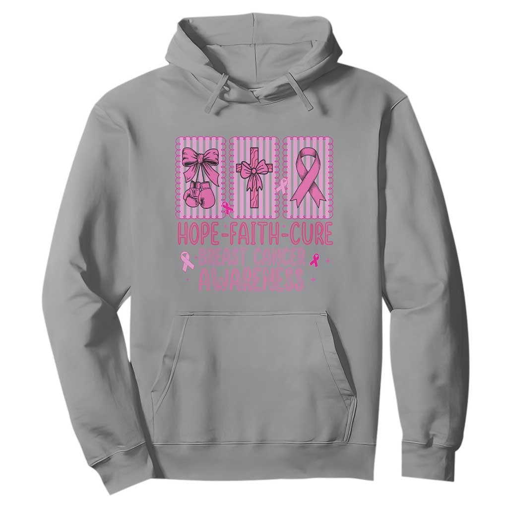 Hope Faith Cure Breast Cancer Awareness Hoodie Pink Ribbon Survivor Support Gift