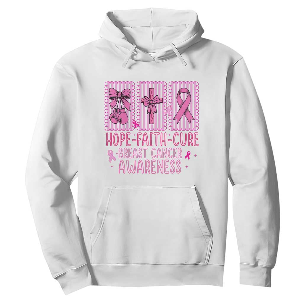 Hope Faith Cure Breast Cancer Awareness Hoodie Pink Ribbon Survivor Support Gift