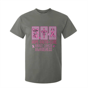 Hope Faith Cure Breast Cancer Awareness T Shirt For Kid Pink Ribbon Survivor Support Gift