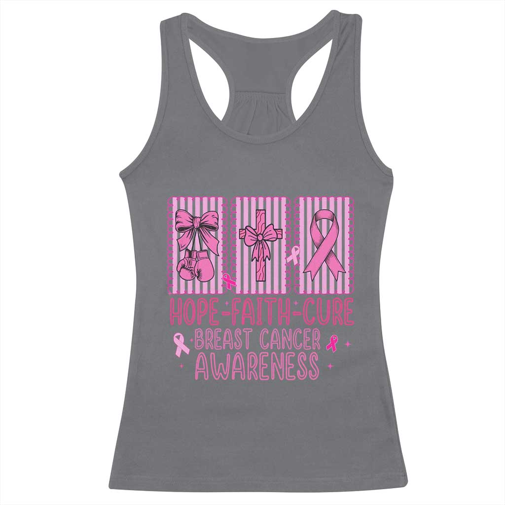 Hope Faith Cure Breast Cancer Awareness Racerback Tank Top Pink Ribbon Survivor Support Gift