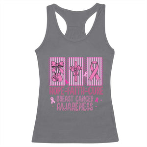 Hope Faith Cure Breast Cancer Awareness Racerback Tank Top Pink Ribbon Survivor Support Gift