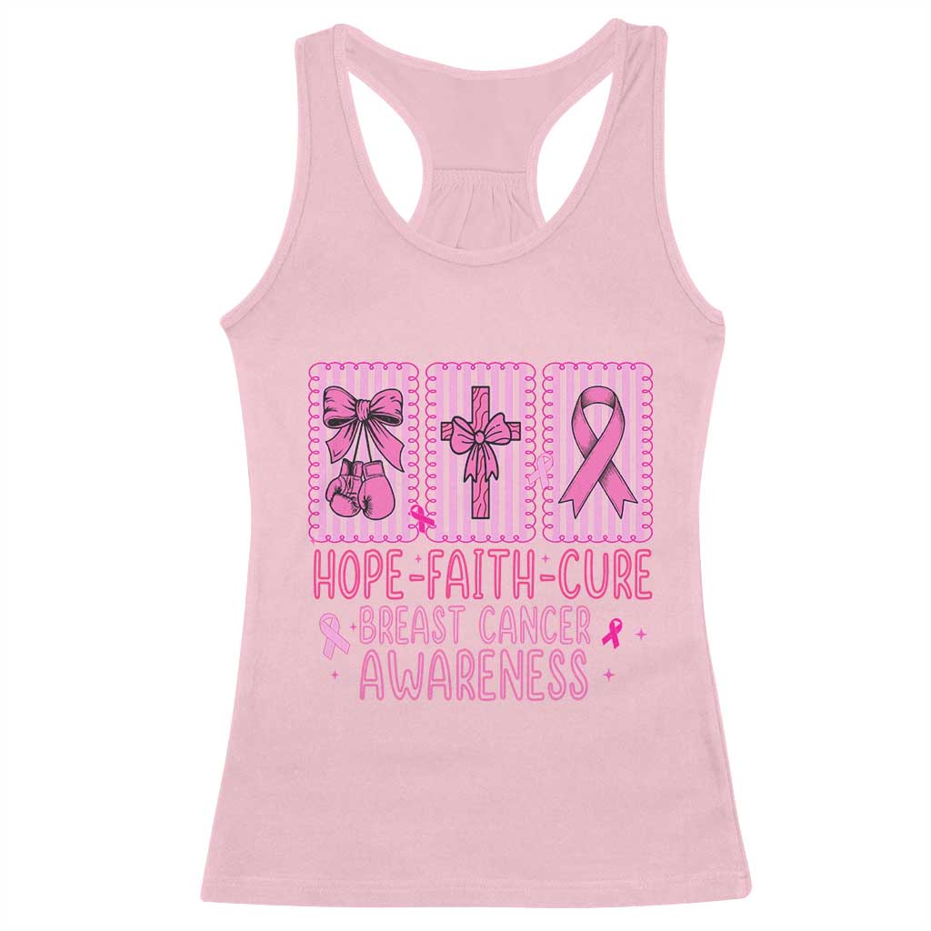 Hope Faith Cure Breast Cancer Awareness Racerback Tank Top Pink Ribbon Survivor Support Gift