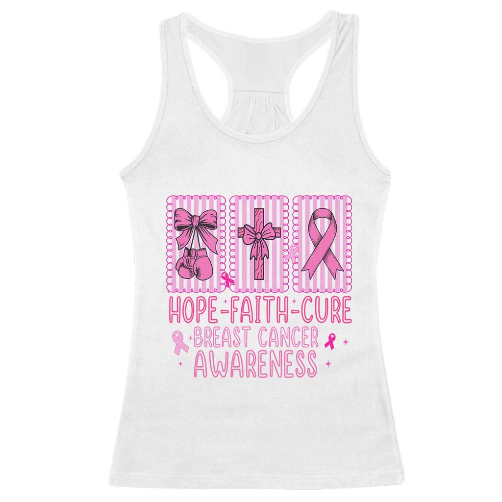 Hope Faith Cure Breast Cancer Awareness Racerback Tank Top Pink Ribbon Survivor Support Gift