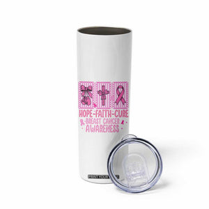 Hope Faith Cure Breast Cancer Awareness Skinny Tumbler Pink Ribbon Survivor Support Gift