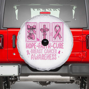 Hope Faith Cure Breast Cancer Awareness Spare Tire Cover Pink Ribbon Survivor Support Gift