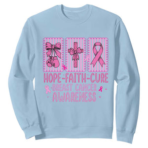 Hope Faith Cure Breast Cancer Awareness Sweatshirt Pink Ribbon Survivor Support Gift