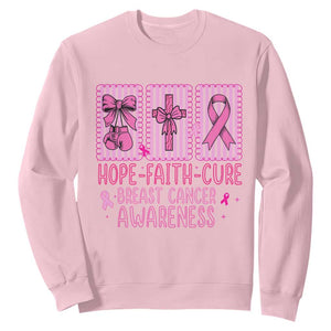 Hope Faith Cure Breast Cancer Awareness Sweatshirt Pink Ribbon Survivor Support Gift