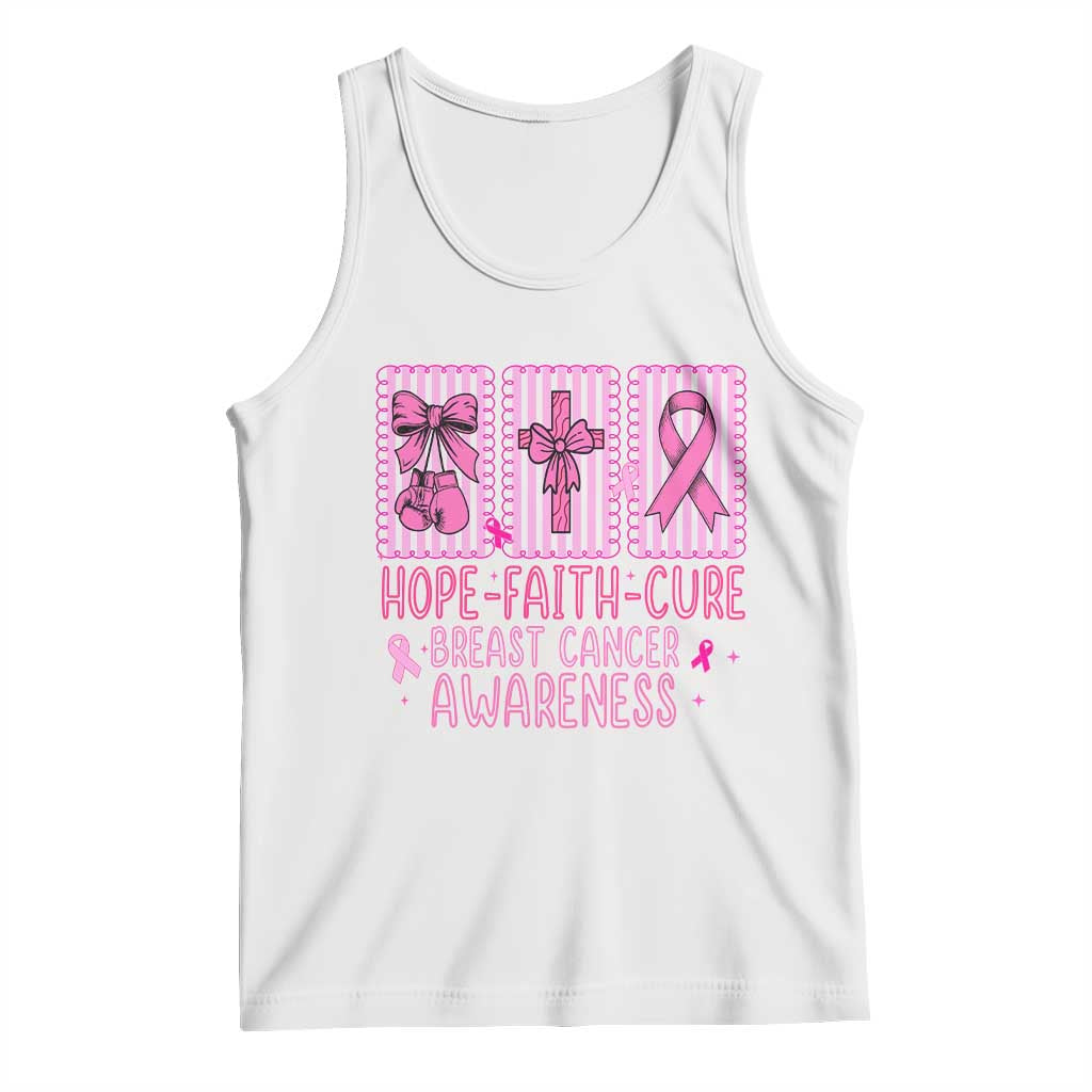 Hope Faith Cure Breast Cancer Awareness Tank Top Pink Ribbon Survivor Support Gift TS12 White Print Your Wear