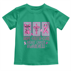 Hope Faith Cure Breast Cancer Awareness Toddler T Shirt Pink Ribbon Survivor Support Gift