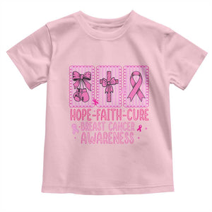 Hope Faith Cure Breast Cancer Awareness Toddler T Shirt Pink Ribbon Survivor Support Gift