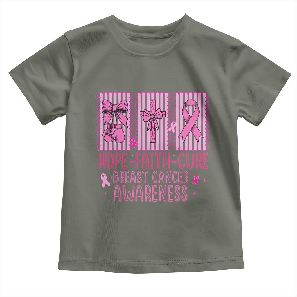 Hope Faith Cure Breast Cancer Awareness Toddler T Shirt Pink Ribbon Survivor Support Gift