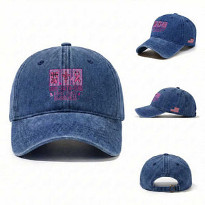 Hope Faith Cure Breast Cancer Awareness Washed Cotton Baseball Cap Pink Ribbon Survivor Support Gift