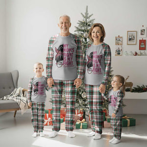Breast Cancer Support Plaid Pajama Set My Moms Fight My Fight