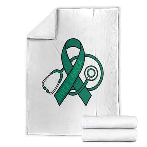 Liver Cancer Strong Nurse Warrior Throw Blanket Stethoscope Healthcare Support Gift