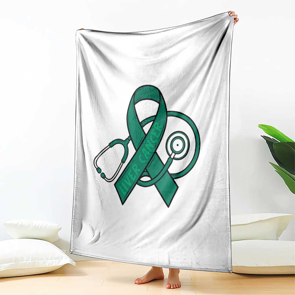 Liver Cancer Strong Nurse Warrior Throw Blanket Stethoscope Healthcare Support Gift