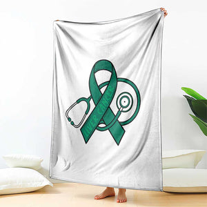Liver Cancer Strong Nurse Warrior Throw Blanket Stethoscope Healthcare Support Gift