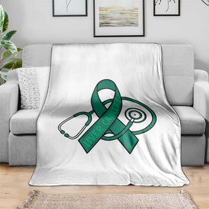 Liver Cancer Strong Nurse Warrior Throw Blanket Stethoscope Healthcare Support Gift