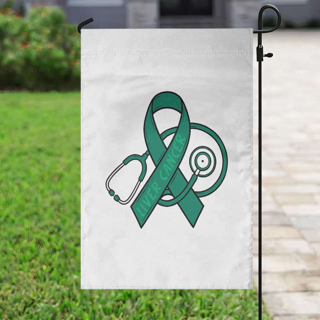 Liver Cancer Strong Nurse Warrior Garden Flag Stethoscope Healthcare Support Gift