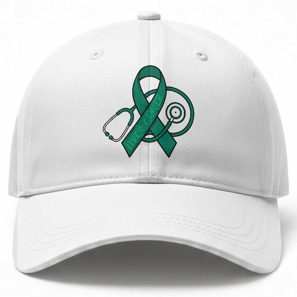 Liver Cancer Strong Nurse Warrior Baseball Cap Stethoscope Healthcare Support Gift