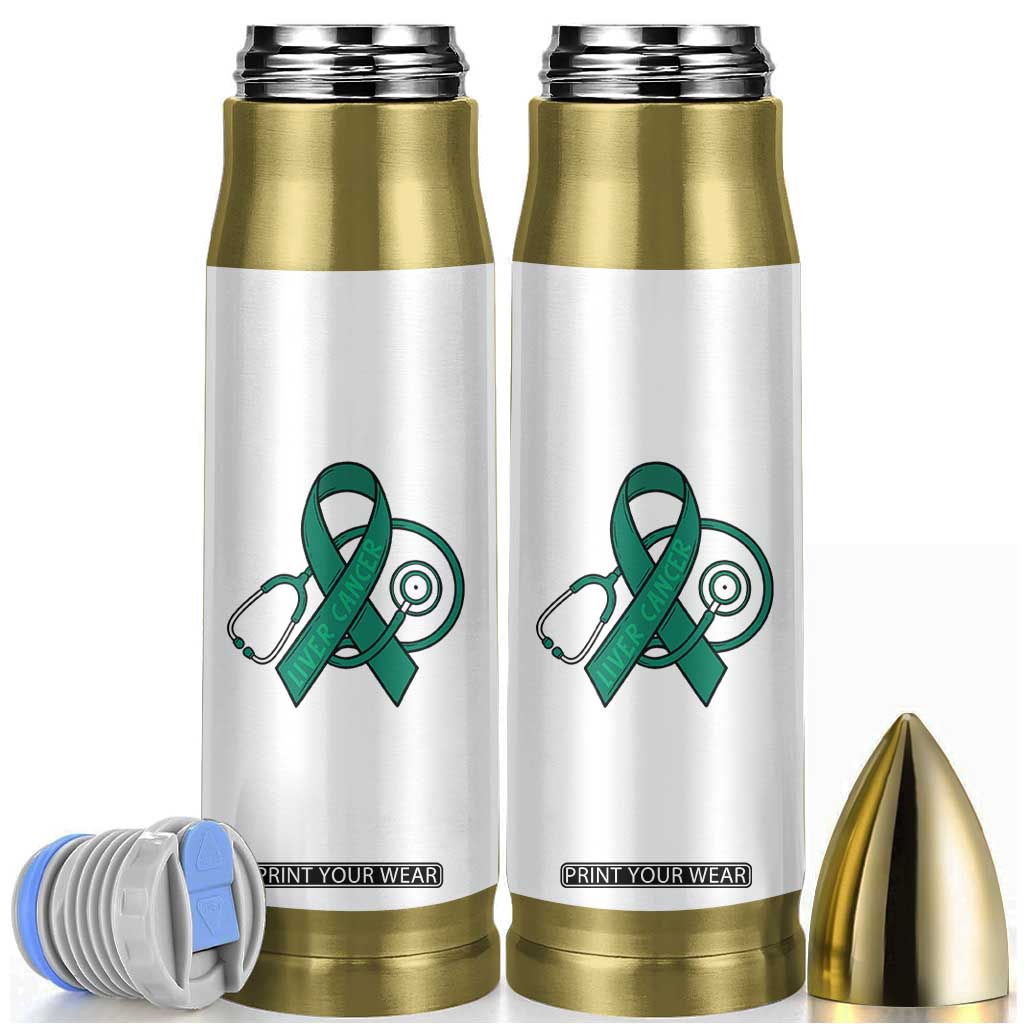 Liver Cancer Strong Nurse Warrior Bullet Tumbler Stethoscope Healthcare Support Gift