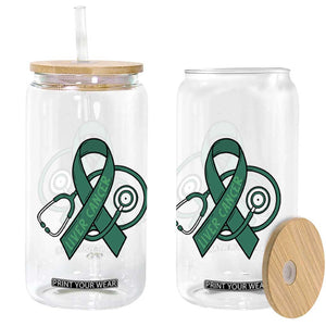 Liver Cancer Strong Nurse Warrior Glass Can Stethoscope Healthcare Support Gift
