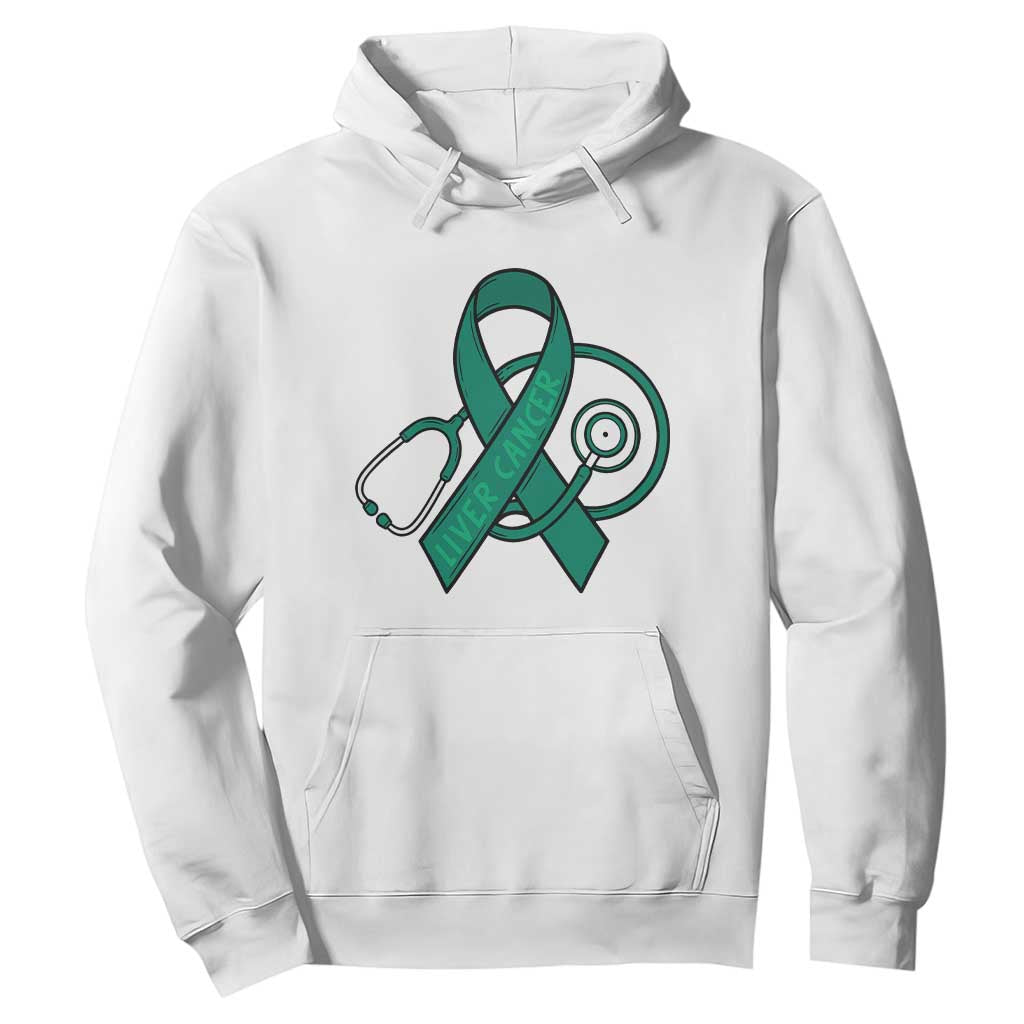 Liver Cancer Strong Nurse Warrior Hoodie Stethoscope Healthcare Support Gift TS12 White Print Your Wear