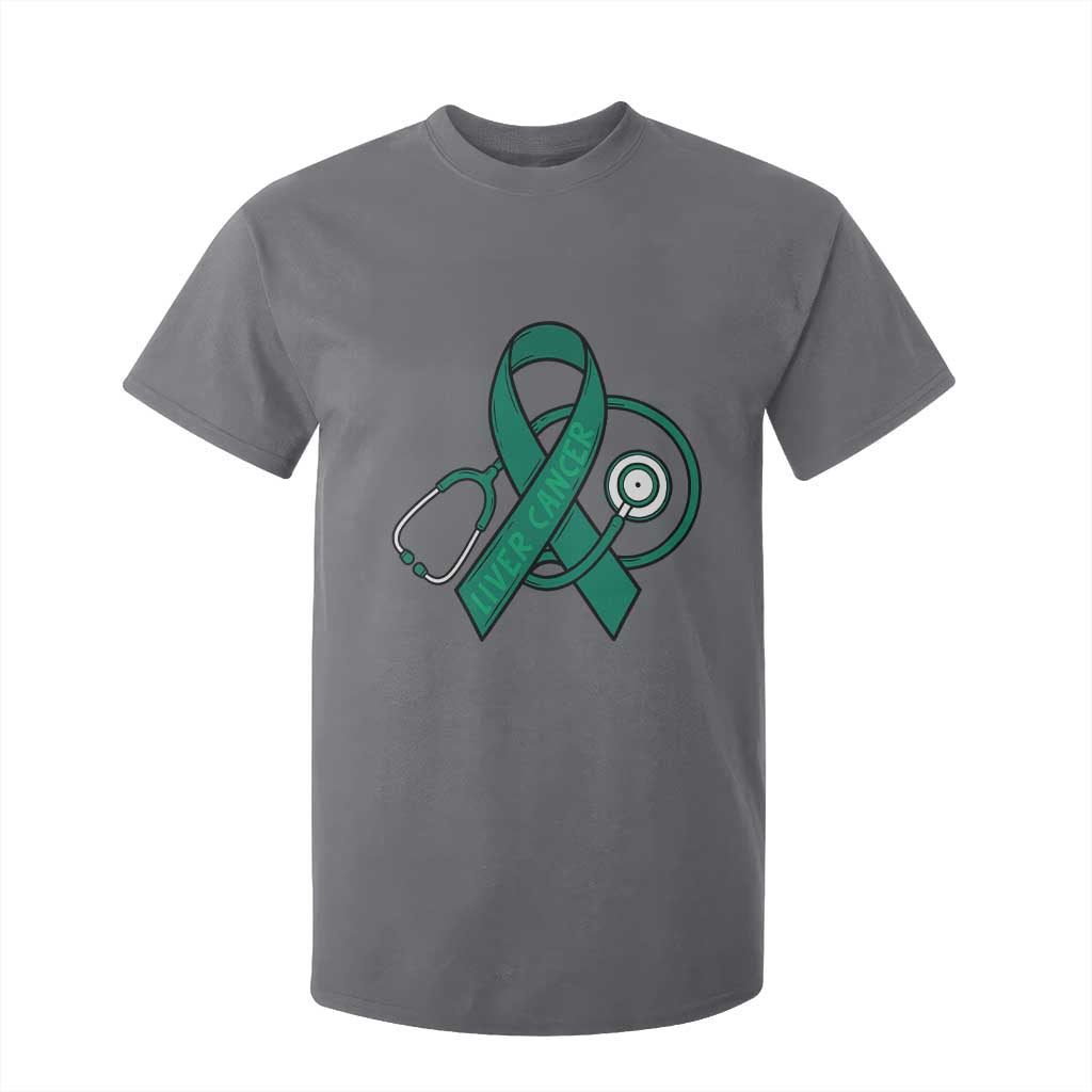 Liver Cancer Strong Nurse Warrior T Shirt For Kid Stethoscope Healthcare Support Gift