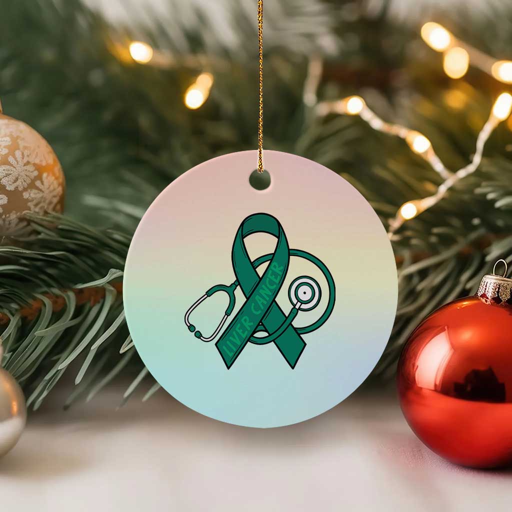 Liver Cancer Strong Nurse Warrior Ceramic Ornament Stethoscope Healthcare Support Gift
