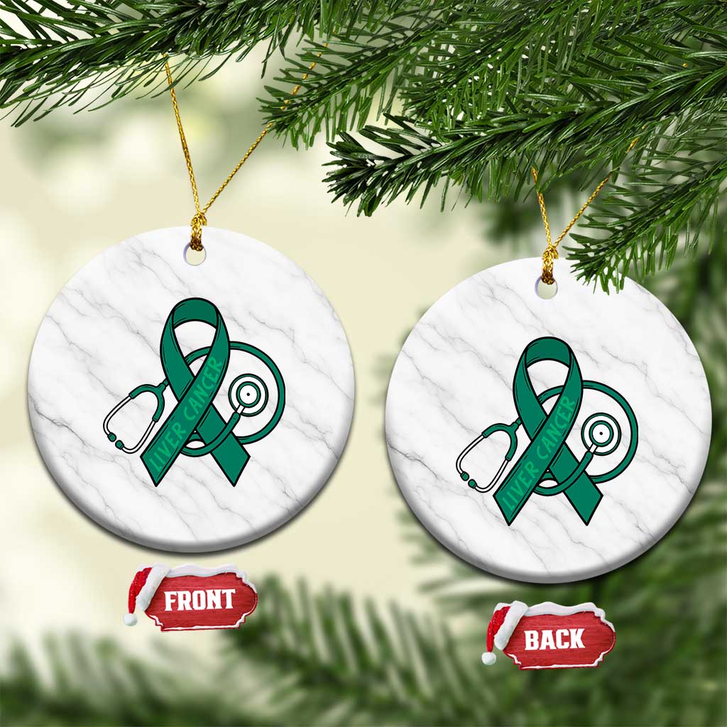Liver Cancer Strong Nurse Warrior Ceramic Ornament Stethoscope Healthcare Support Gift