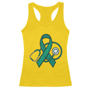 Liver Cancer Strong Nurse Warrior Racerback Tank Top Stethoscope Healthcare Support Gift