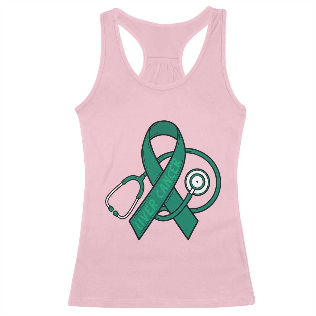 Liver Cancer Strong Nurse Warrior Racerback Tank Top Stethoscope Healthcare Support Gift