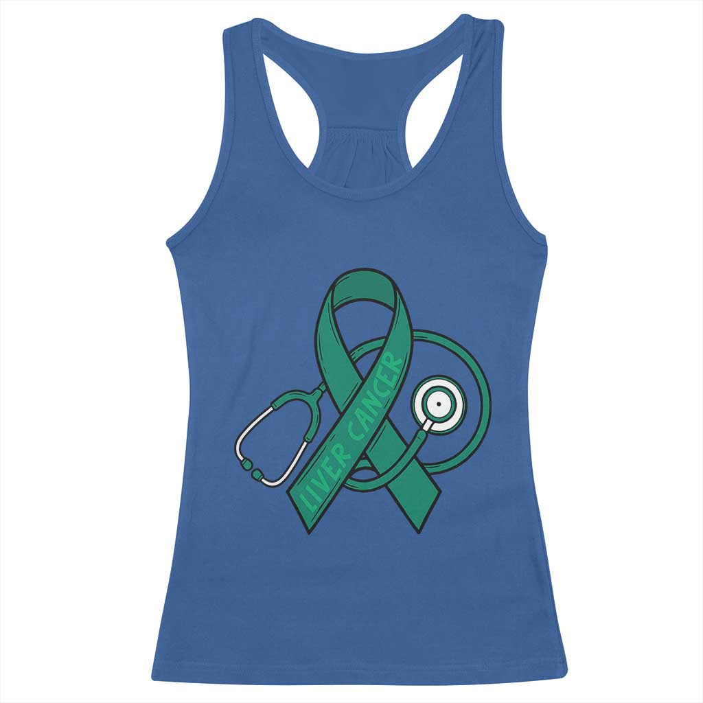 Liver Cancer Strong Nurse Warrior Racerback Tank Top Stethoscope Healthcare Support Gift