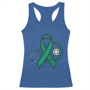 Liver Cancer Strong Nurse Warrior Racerback Tank Top Stethoscope Healthcare Support Gift