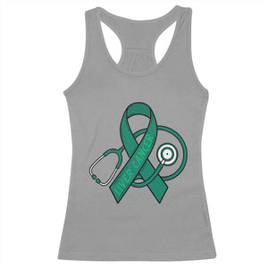 Liver Cancer Strong Nurse Warrior Racerback Tank Top Stethoscope Healthcare Support Gift