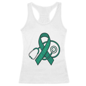 Liver Cancer Strong Nurse Warrior Racerback Tank Top Stethoscope Healthcare Support Gift