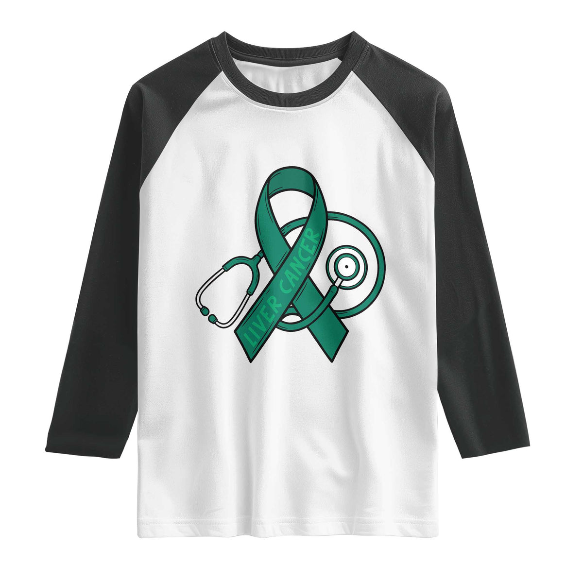 Liver Cancer Strong Nurse Warrior Raglan Shirt Stethoscope Healthcare Support Gift