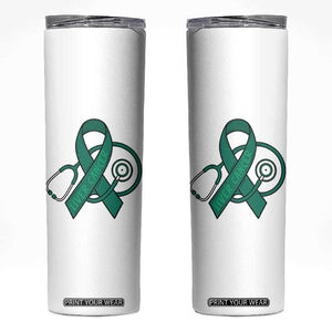 Liver Cancer Strong Nurse Warrior Skinny Tumbler Stethoscope Healthcare Support Gift
