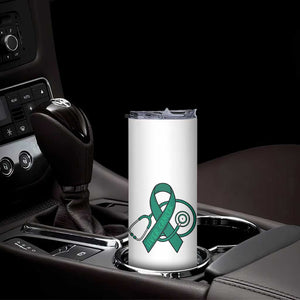 Liver Cancer Strong Nurse Warrior Skinny Tumbler Stethoscope Healthcare Support Gift