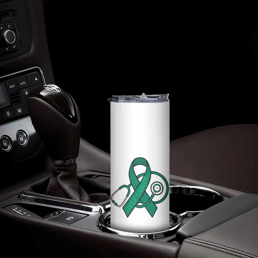 Liver Cancer Strong Nurse Warrior Skinny Tumbler Stethoscope Healthcare Support Gift
