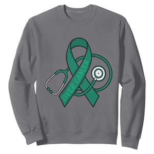 Liver Cancer Strong Nurse Warrior Sweatshirt Stethoscope Healthcare Support Gift