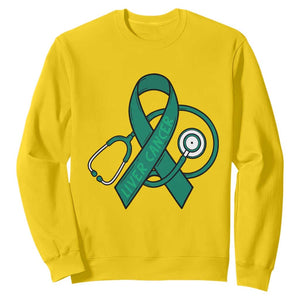 Liver Cancer Strong Nurse Warrior Sweatshirt Stethoscope Healthcare Support Gift