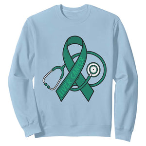 Liver Cancer Strong Nurse Warrior Sweatshirt Stethoscope Healthcare Support Gift