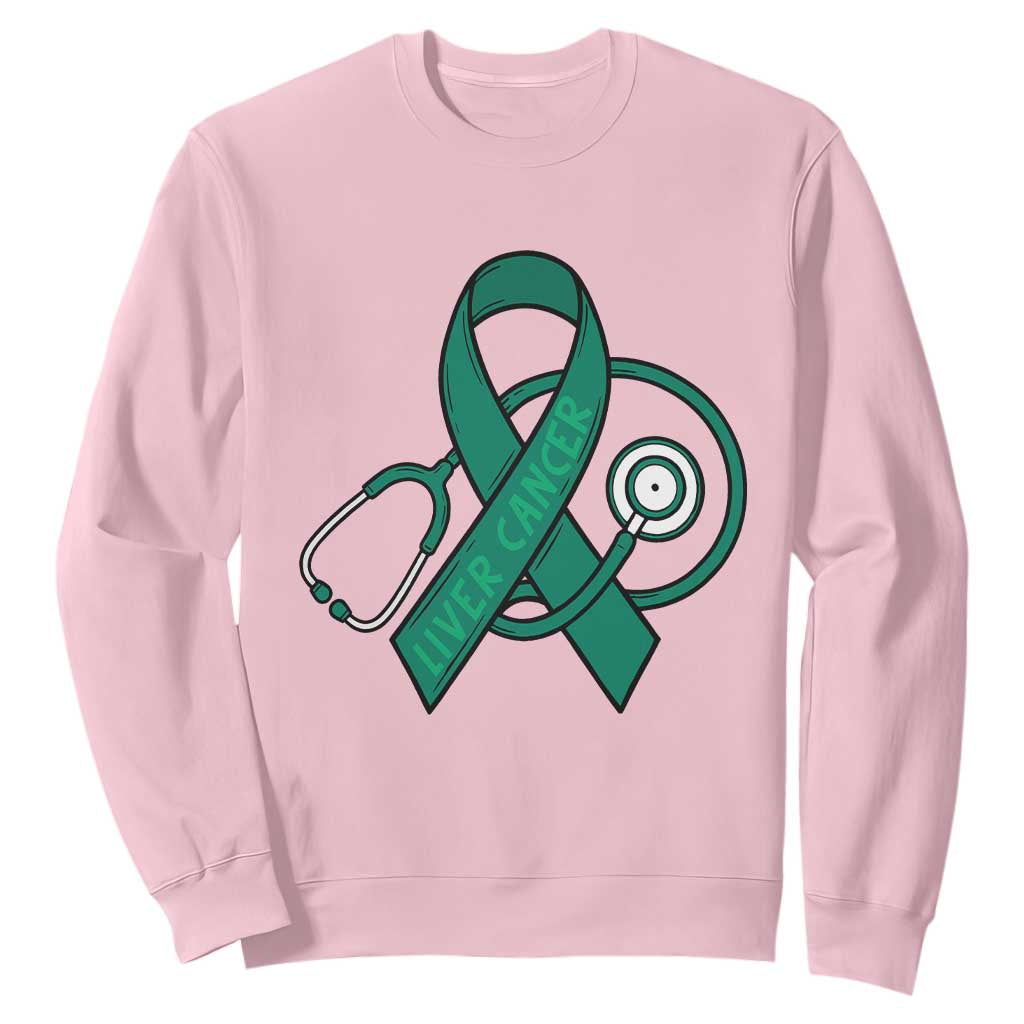 Liver Cancer Strong Nurse Warrior Sweatshirt Stethoscope Healthcare Support Gift